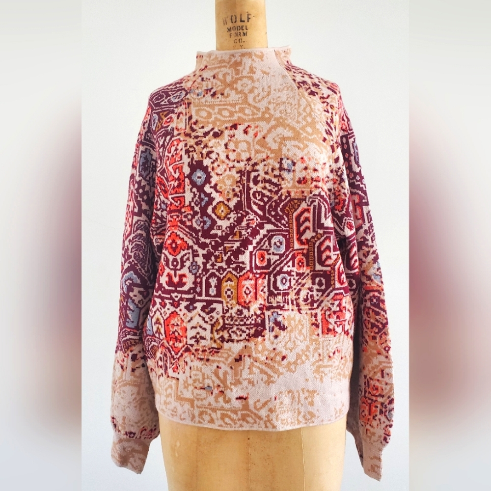 By Anthropologie "Lizettle" compact sweater, size M, colorful